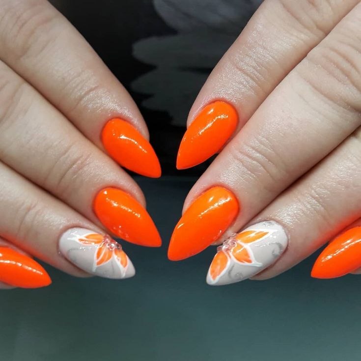 Дизайн Ногтей Оранжевого Цвета