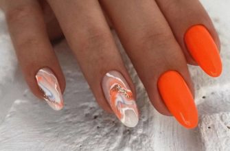 Дизайн ногтей в оранжевом цвете: модные идеи в 2021-22 году (200+фото)