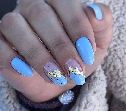 дизайн ногтей с голубым цветом