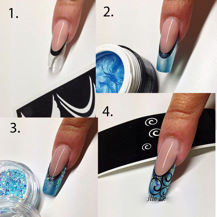 Как сделать аквариумный дизайн ногтей пошагово на прозрачные типсы