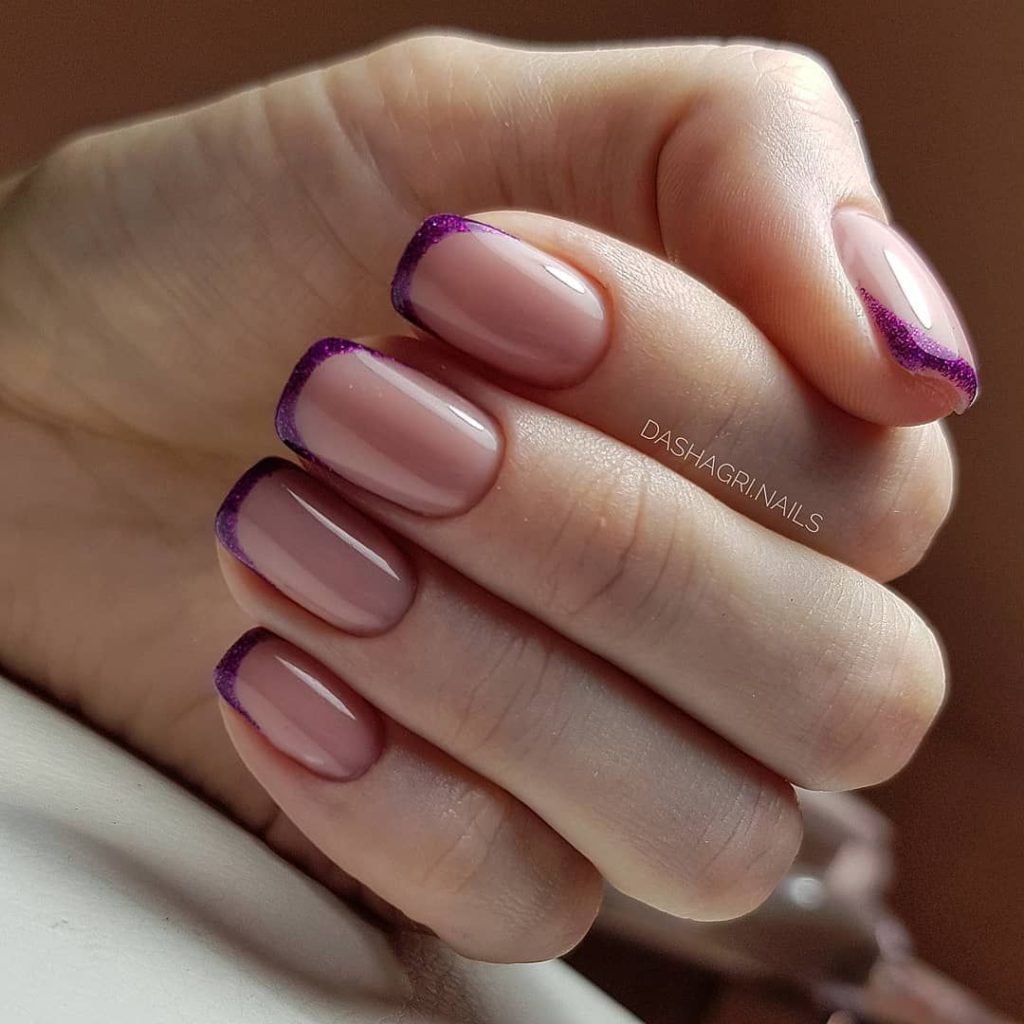 Фиолетовый блестящий френч